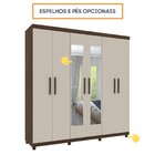Guarda Roupa Casal Com Espelho 6 Portas Olimpo Flex Montagem