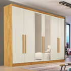 Guarda Roupa Casal Com Espelho 6 Portas Oslo Made Marcs