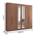 Guarda Roupa Casal Com Espelho 6 Portas Parma Jatobá