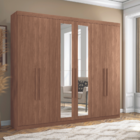 Guarda Roupa Casal Com Espelho 6 Portas Parma Jatobá