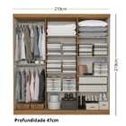 Guarda Roupa Casal Com Espelho 6 Portas Presence Full Glass T