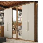 Guarda Roupa Casal Com Espelho 6 Portas Presence Full Glass T