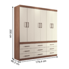 Guarda Roupa Casal Com Espelho 6 Portas Toluca Jatobá Areia