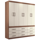 Guarda Roupa Casal Com Espelho 6 Portas Toluca Jatobá Areia