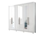 Guarda Roupa Casal Com Espelho 6 Portas Versalhes 2.7 Branco