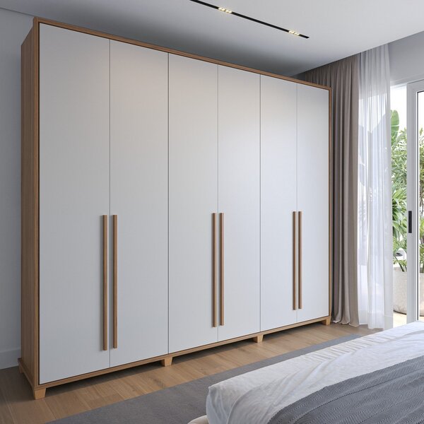 Guarda-roupa Casal Com Espelho 6 Portas rockford Canella/off-