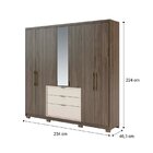 Guarda Roupa Casal Com Espelho 7 Portas 3 Gavetas Urban Legno