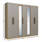 Guarda Roupa Casal Com Espelho 7 Portas Mônaco Faimec