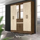 Guarda Roupa Casal Com Espelho 8 Portas 1 Gaveta Castanho Ave