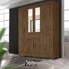 Guarda Roupa Casal Com Espelho 8 Portas 1 Gaveta Castanho Woo