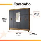 Guarda Roupa Casal Com Espelho 8 Portas 2 Gavetas Madeirado/c