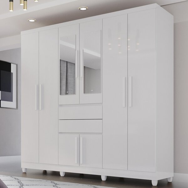 Guarda Roupa Casal Com Espelho 8 Portas 2 Gavetas Master Top