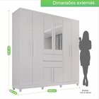 Guarda Roupa Casal Com Espelho 8 Portas 2 Gavetas Master Top