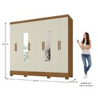 Guarda Roupa Casal Com Espelho 8 Portas 4 Gavetas Jatobá Yesc