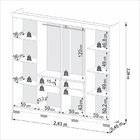 Guarda Roupa Casal Com Espelho 8 Portas 4 Gavetas Milão Imop