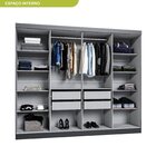 Guarda-roupa Casal Com Espelho 8 Portas 4 Gavetas Paris  Preto