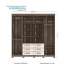 Guarda Roupa Casal Com Espelho 8 Portas 6 Gavetas Liverpool 8