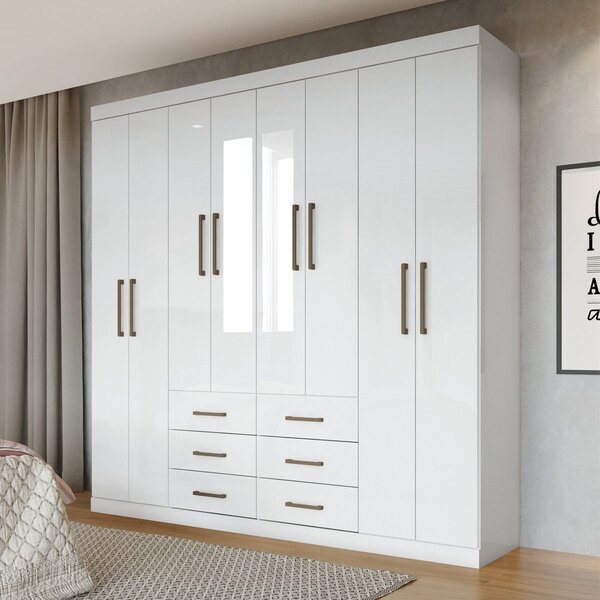 Guarda Roupa Casal Com Espelho 8 Portas 6 Gavetas Liverpool 8