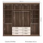 Guarda Roupa Casal Com Espelho 8 Portas Master Castanha/off W