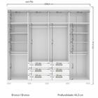 Guarda Roupa Casal Com Espelho 8 Portas Master Vip 8.6 Branco