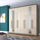 Guarda Roupa Casal Com Espelho 8 Portas Master Vip Castanha/o