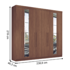 Guarda Roupa Casal Com Espelho 8 Portas Paris Jatobá