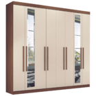 Guarda Roupa Casal Com Espelho 8 Portas Paris Jatobá Areia