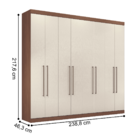 Guarda Roupa Casal Com Espelho 8 Portas Rudi Jatobá Areia