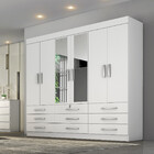 Guarda Roupa Casal Com Espelho  6 Portas E 9 Gavetas Trade No