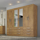 Guarda Roupa Casal Com Espelho  6 Portas E 9 Gavetas Trade No