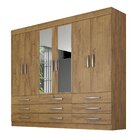Guarda Roupa Casal Com Espelho  6 Portas E 9 Gavetas Trade No