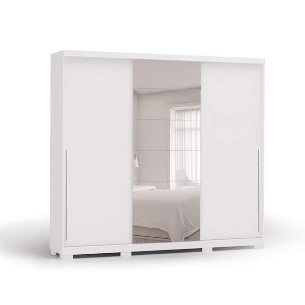 Guarda-roupa Casal Com Espelho Agave 3 Pt 4 Gv Branco