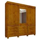 Guarda-roupa Casal Com Espelho Arezzo 3 Pt 9 Gv Cedro