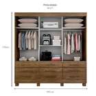 Guarda-roupa Casal Com Espelho Arezzo 3 Pt 9 Gv Ipê