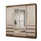 Guarda Roupa Casal Com Espelho Atraente 4 Portas 6 Gavetas 15