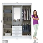 Guarda-roupa Casal Com Espelho B24 4 Portas E 3 Gavetas Briz