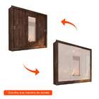 Guarda-roupa Casal Com Espelho Bahia Flex Color 3 Pt Cumaru R