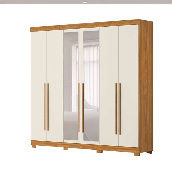 Guarda-roupa Casal Com Espelho Belem 6 Pt 4 Gv Carvalho E Off