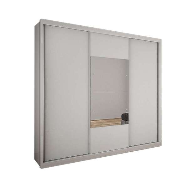 Guarda-roupa Casal Com Espelho Bipartido Trento 3pt 3gv Branco
