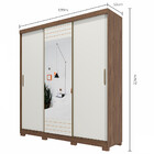 Guarda-roupa Casal Com Espelho Buzios 3 Pt 4 Gv Avelã E Pérola