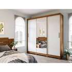 Guarda-roupa Casal Com Espelho Buzios 3 Pt 4 Gv Avelã E Pérola