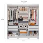Guarda-roupa Casal Com Espelho Buzios 3 Pt 4 Gv Branco