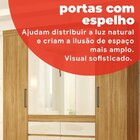 Guarda-roupa Casal Com Espelho Cadis Cinamon/off-white