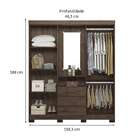 Guarda-roupa Casal Com Espelho Caiobá 4 Pt 3 Gv Marrom Escuro