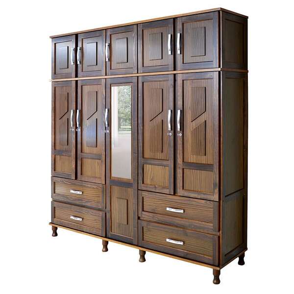 Guarda-roupa Casal Com Espelho Campo Grande 10 Pt 4 Gv Imbuia