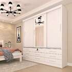 Guarda-roupa Casal Com Espelho Chicago Ii 3 Pt 9 Gv Neve