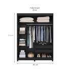 Guarda-roupa Casal Com Espelho Cobalt Flex 2 Pt 2 Gv Preto E