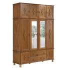 Guarda-roupa Casal Com Espelho Colonial Ii 11 Pt Imbuia Aceti