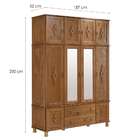 Guarda-roupa Casal Com Espelho Colonial Ii 11 Pt Imbuia Aceti