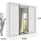 Guarda-roupa Casal Com Espelho Dacar 3 Pt 4 Gv Neve